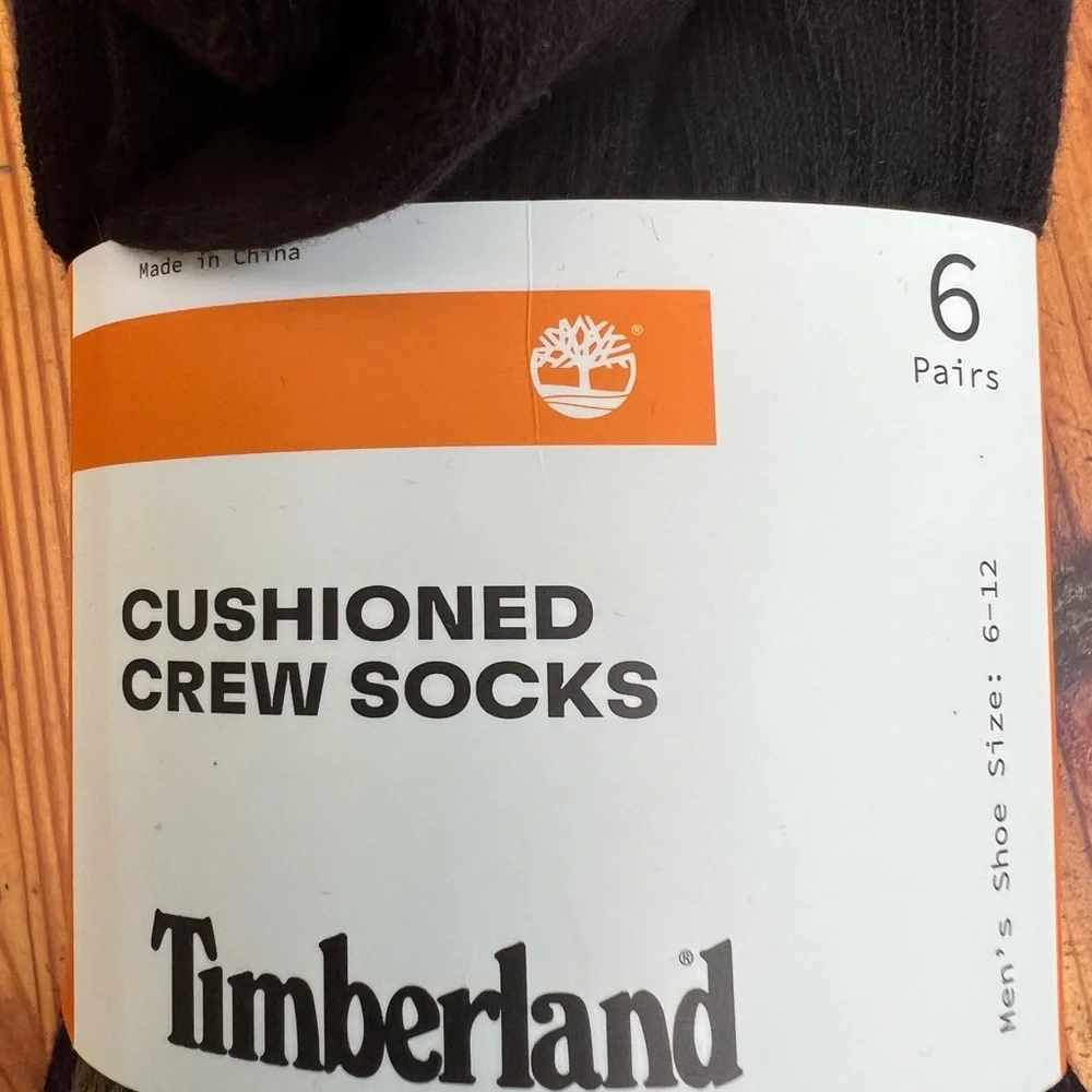 TIMBERLAND 6 pack Cushioned Men’s Multi Color pack of socks NWT